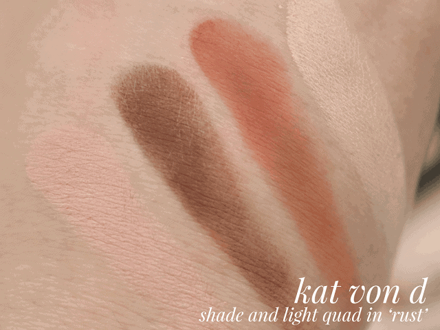 Kat Von D Shade+Light Eye Quad in Rust Review and Swatches Kat Von D Shade+Light Eye Quad in Rust Review and Swatches
