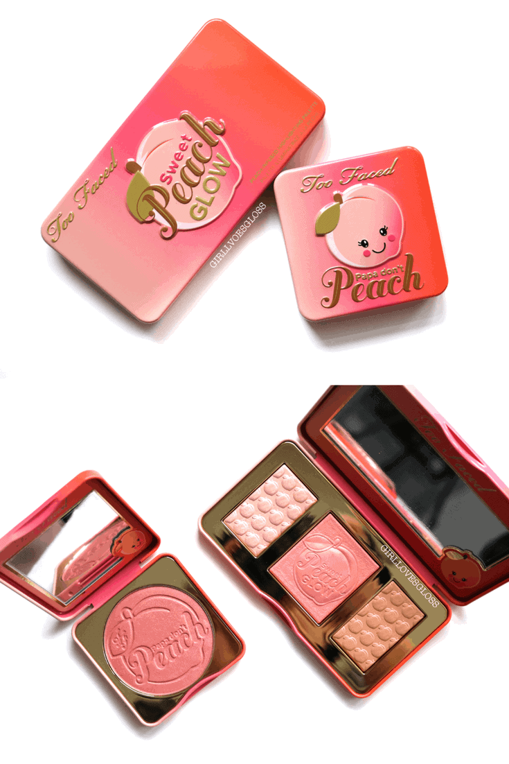 Too Faced Sweet Peach Glow Palette and Papa Don't Peach Blush Review and Swatches