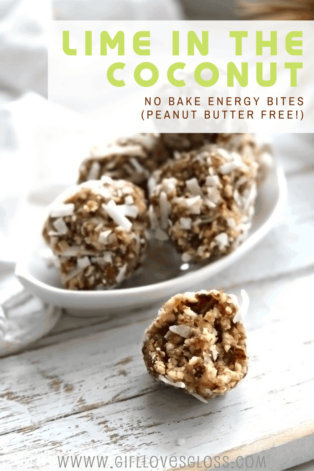 Lime Coconut No Bake Energy Bite Recipe no peanut butter