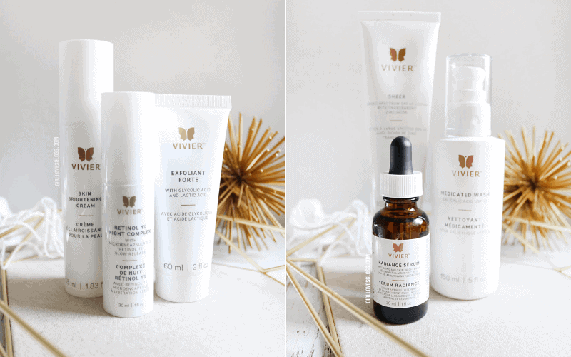 My First Facial Peel | Introduction to Vivier Skincare Introduction to Vivier Skincare and my First Chemical Peel You guys know I am a skincare fanatic, right? I wasn’t always though. I’m 35, and at some point about 5 years ago I realized that if I didn’t start taking care of my skin, it wasn’t going to take care of me. What a cruel reality, am I right? So over the last few years, I’ve been on a journey with my skin. It has presented me with some challenges, and I’m taking charge of my future so to speak when it comes to having beautiful skin for years to come! I recently got the chance to partner with Vivier to not only experience my first facial peel, but have a skincare lineup put together catered to my skin needs! Introduction to Vivier Skincare and my First Chemical Peel Introduction to Vivier Skincare and my First Chemical Peel An Introduction to Vivier Skincare With the concept of strong scientific backing and innovative ingredients, Vivier was created by Jess Vivier after 30 years in the pharmaceutical industry. Amongst some of the most impressive product offerings, it’s worth noting that Vivier vitamin C serums are formulated with the highest and purest grade of Vitamin C available! Vivier aims to offer it’s customers premium, pharmaceutical skincare to prepare, target, moisturize and protect your precious skin. Beyond the beauty, Vivier has made sure its business practices are cruelty-free, outer packaging is sustainable SFI certified and only use biodegradable microbeads. Introduction to Vivier Skincare and my First Chemical Peel My Experience with the Vivier Peel What is it: A gentle yet effective professional combination peel that helps refresh, brighten, tighten and illuminate the appearance of the skin. Ideal for ageing skin, age spots, dehydrated skin, skin imperfections, oily skin, congested skin and acne-prone skin. Active ingredients: 10% Lactic Acid USP | 2% Salicylic Acid USP | 14% Resorcinol USP What are the benefits: Effective, predictable and controlled micro-exfoliation Safe, non-invasive and self-neutralizing Ideal for patients seeking little to no downtime Can be performed as a quick 15-minute stand-alone peel or as an extended Vivier professional facial protocol Enriched with Peptides and Panthenol Perfectly complements Vivier home care Ideal for a wide range of mild to moderate skin conditions Introduction to Vivier Skincare and my First Chemical Peel How was my experience: Given that I had never had any sort of peel before, I was a mix of intrigued and possibly a little nervous as I walked into Anti Ageing Medical and Laser here in Vancouver! Not only is the clinic bright and inviting but the list of services were extensive. My visit started by filling out a questionnaire to check for any sort of medical concerns, contraindications or points of concern. Then I had some before pictures taken so that they could keep progress on file for any future visits. “The Beauty of Results” Upon entering the facial room, Isabelle who applied my Vivier Peel talked me through the product and answered any questions I had. I told her about my current skin concerns, which were pigmentation, dryness and hormonal breakouts. She explained that one of the reasons the Vivier Peel was such a great introduction to peels is because it has none or minimal downtime. Since it is self-neutralizing, there is no need to rinse it off afterwards and she was able to go right in with the Vivier Ultra Hydrating Mask, which felt absolutely heavenly! After cleansing my skin and toning, she applied the Vivier Peel in two layers to target some trouble areas. I felt no burning or tingling or any sort of sensitivity but my skin felt instantly so smooth! After removing the mask, she went in with the Sheer Broad Spectrum SPF 45 to protect my skin as I headed back out into the Vancouver sunshine. One week later, I’ve had some very mild peeling which has no doubt been in part to the cold snap of weather we’ve had through Vancouver. I had two red marks from recent breakouts that have been healing up significantly since the peel and haven’t had a single breakout since! The Vivier Hyperpigmentation Program (Non-Hydroquinone) Part of my partnership with Vivier was to have my skin assessed and have a Vivier Program chosen just for my skin concerns. How could I say no? The opportunity to have an expert take a look at my skin and listen to my concerns was amazing, but thankfully Vivier has several programs that make it easy for anyone to target their skin concerns and treat them! We decided on the Hyperpigmentation Program (Non-Hydroquinone) because it was a gentle entry into tackling hyperpigmentation and antiageing. On top of that, I will be adding in some gentle, hydrating products to combat my dry skin at the same time. In the Hyperpigmentation Program, you get (in the most gorgeous carrying case, might I add!) Medicated Wash – This is a bit much for my dry skin on a daily basis so I will be balancing with the Hexam Cleanser Radiance Serum – The girls at the clinic were all a titter about this saying it was one of their fave Vivier products! Skin Brightening Cream – I’ll be reaching for this on days when I don’t use the next product. Retinol 1% Night Complex – To target the fine lines and pores. I’ll be pairing this with the hydration of Lexxal Moisturizer for nights I use this. Exfoliant Forte – For my morning acid Sheer Broad Spectrum SPF 45 – Holy glow! This sunscreen gives me goddess skin vibes. I’ll be protecting my skin with it every day. Introduction to Vivier Skincare and my First Chemical Peel As I’ve gotten deeper into my thirties, I’ve started to really concern myself with preventative skin care. Tackling the sins of my skin past like sun damage and post-breakout pigmentation are the utmost importance. I’d love to feel just a bit more confident in going makeup free! One of the things I loved about the experience was how the Vivier Programs make it easy to know which products not only target my concerns but work with each other. With the ala carte skincare trends of the last couple of years, it can be so overwhelming to know which ingredients play nice with each other! Vivier has made it easy to get the most effective skincare for your skin type and needs. I am so excited to take you guys on this skincare journey with me – watch this space!