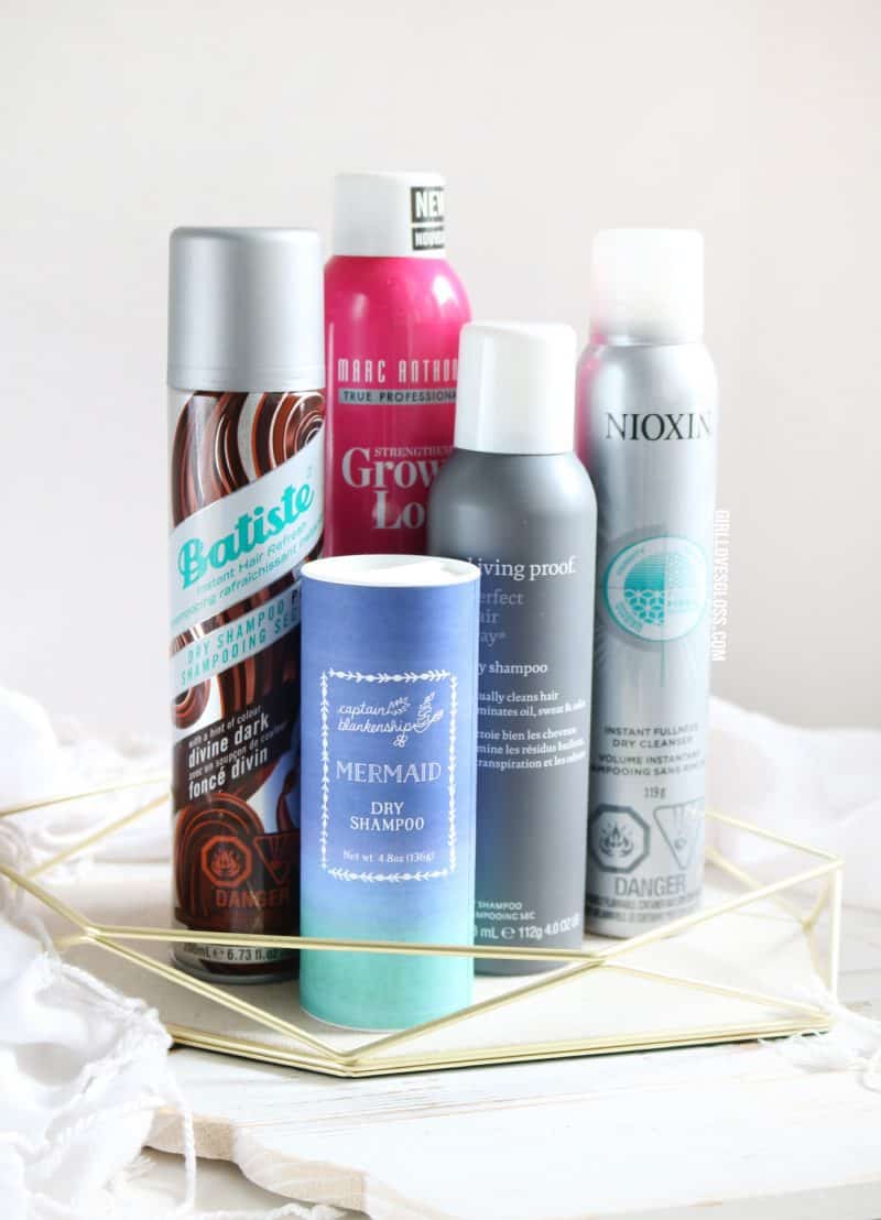 testing out 5 new and top dry shampoos