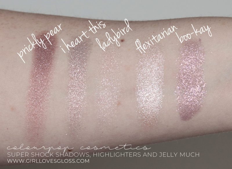 Colourpop Supershock shadows highlighter and jelly much shadow
