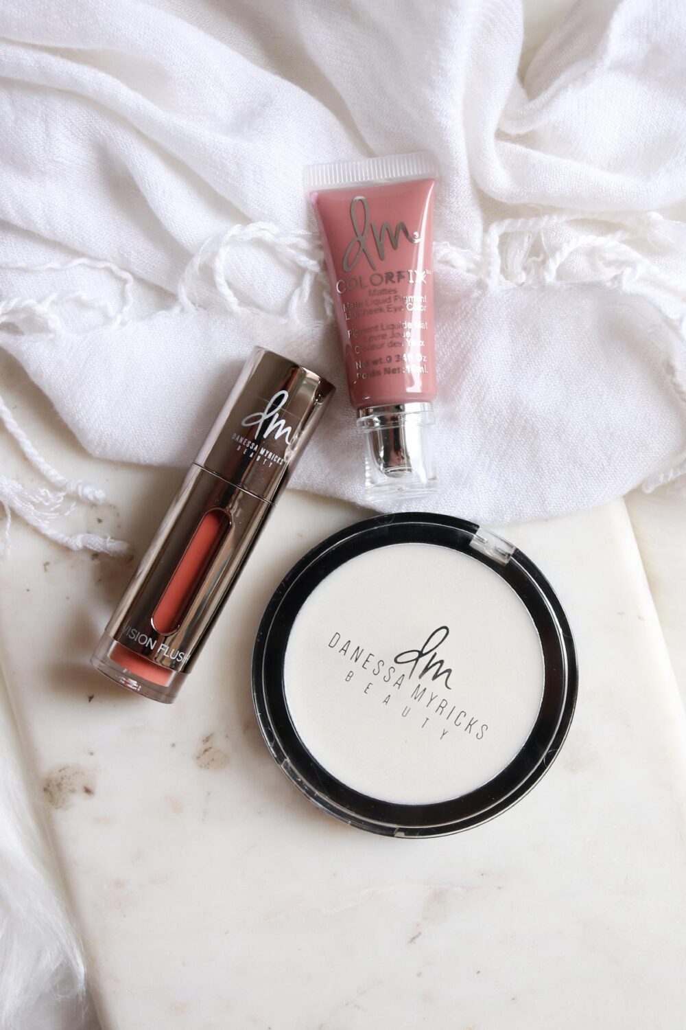 Danessa Myricks BEauty review and swatches vision flush colorfix and dew wet balm